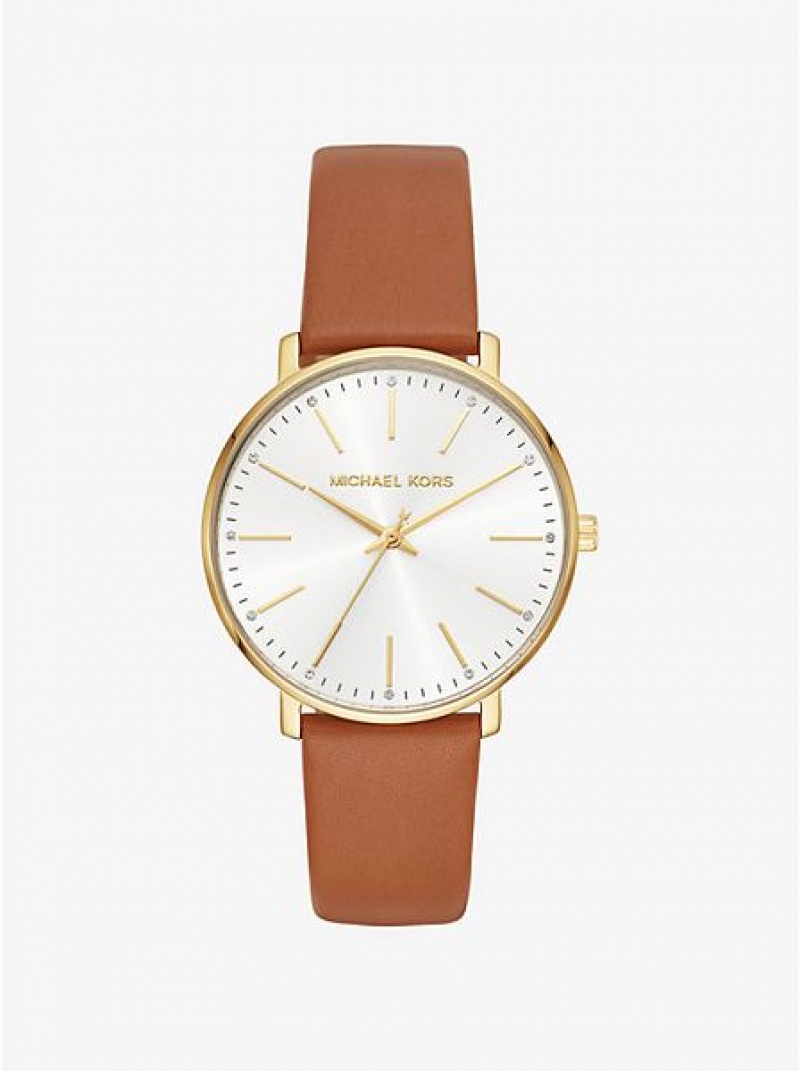 Relojes Michael Kors Pyper Cuero Mujer Doradas | 37125ZJSO