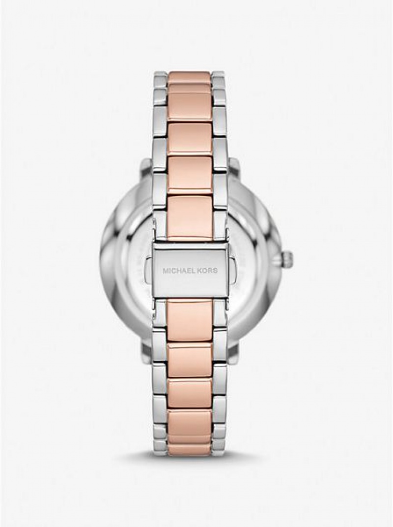 Relojes Michael Kors Pyper Embossed Logo Mujer Plateadas Rosas | 48397VBAD