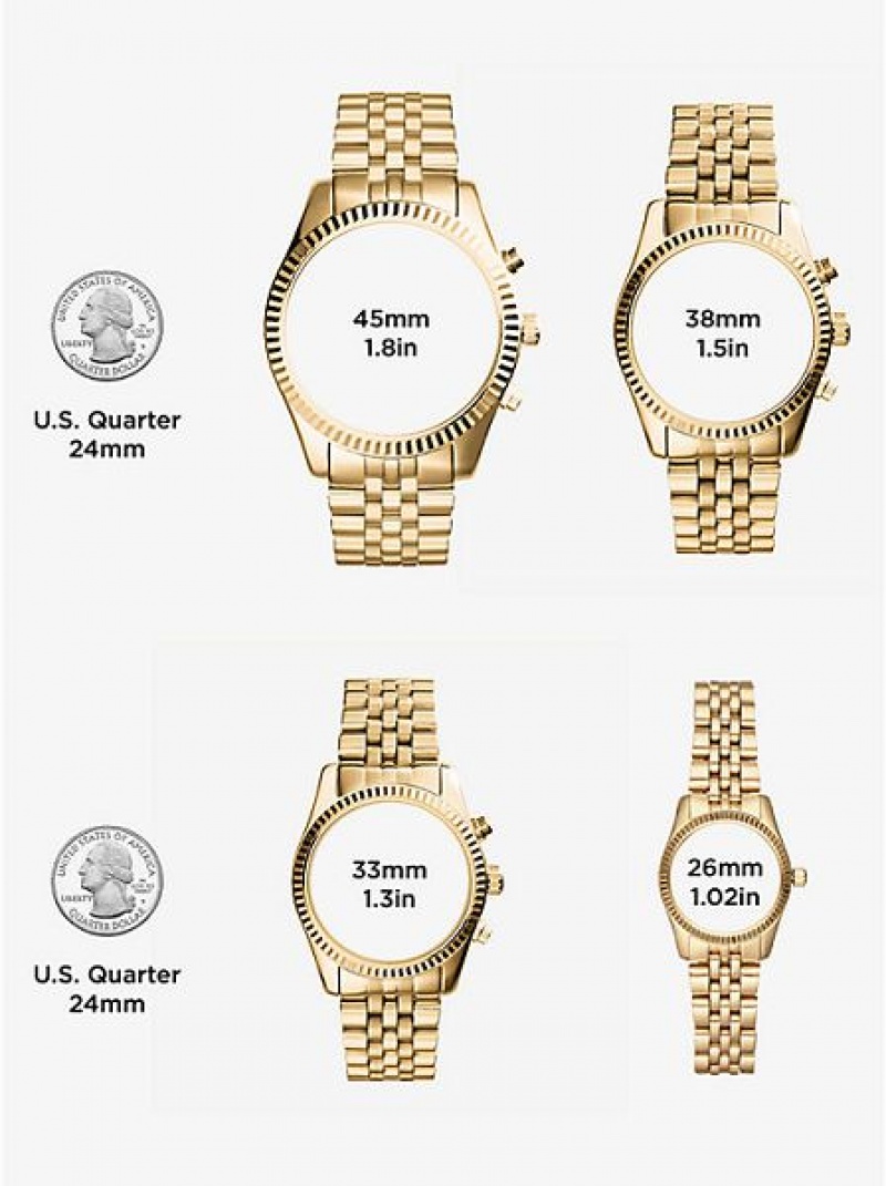 Relojes Michael Kors Pyper Logo Mujer Doradas | 12839APBT