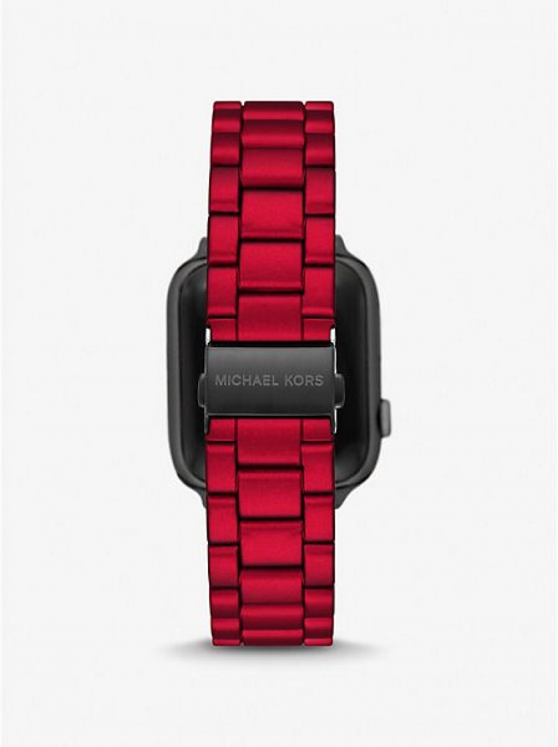 Relojes Michael Kors Red-coated Stainless Steel Correa For Apple Mujer Rojas | 43276VEIW