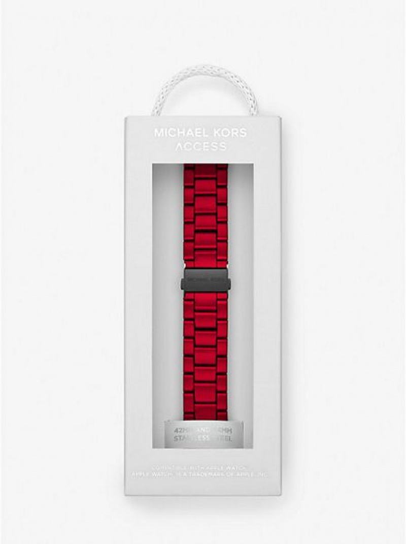 Relojes Michael Kors Red-coated Stainless Steel Correa For Apple Mujer Rojas | 43276VEIW