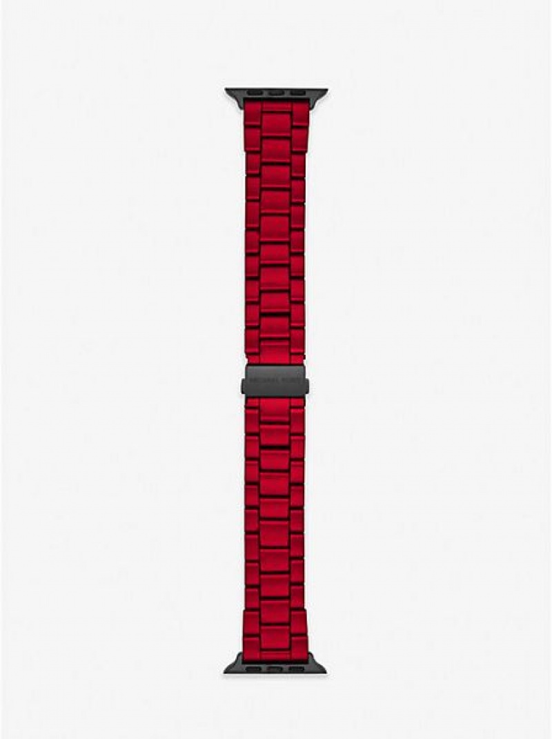 Relojes Michael Kors Red-coated Stainless Steel Correa For Apple Mujer Rojas | 43276VEIW