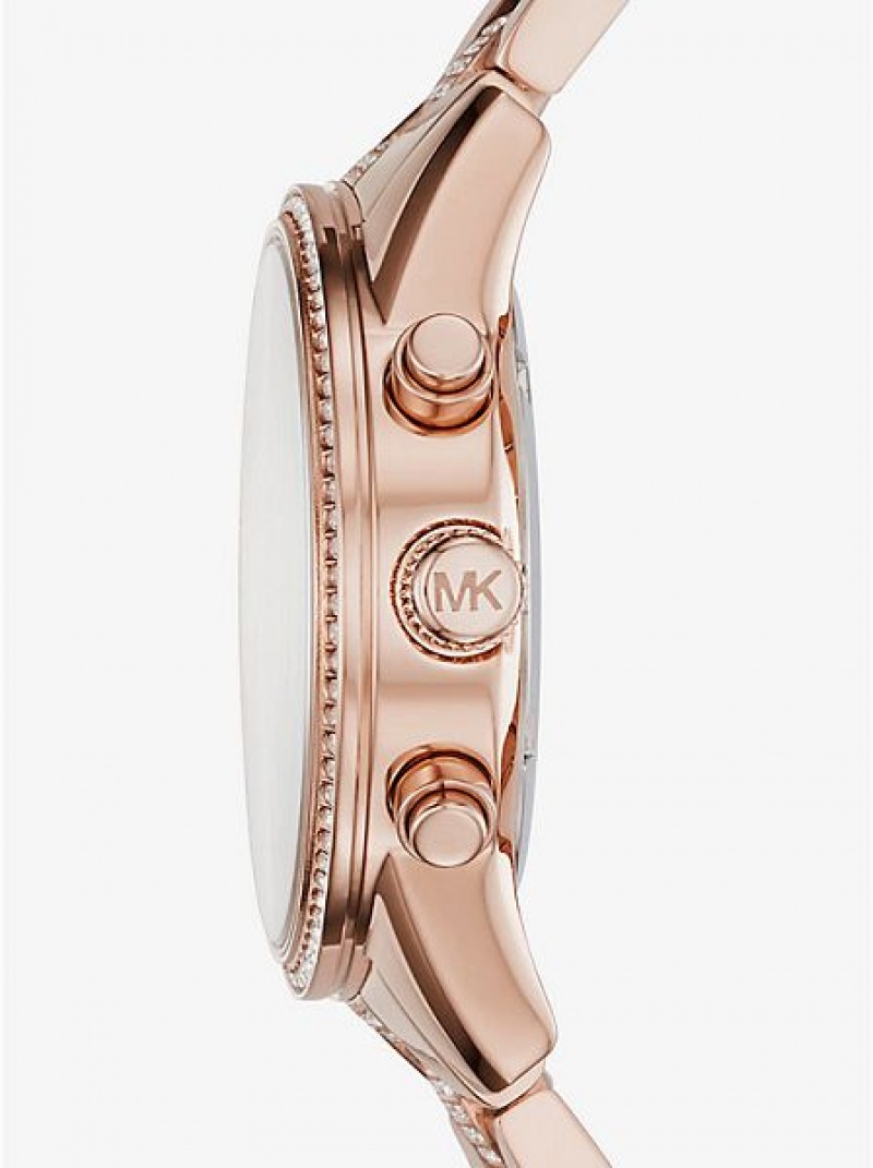 Relojes Michael Kors Ritz Pave Mujer Rosas Doradas | 07538PEDU