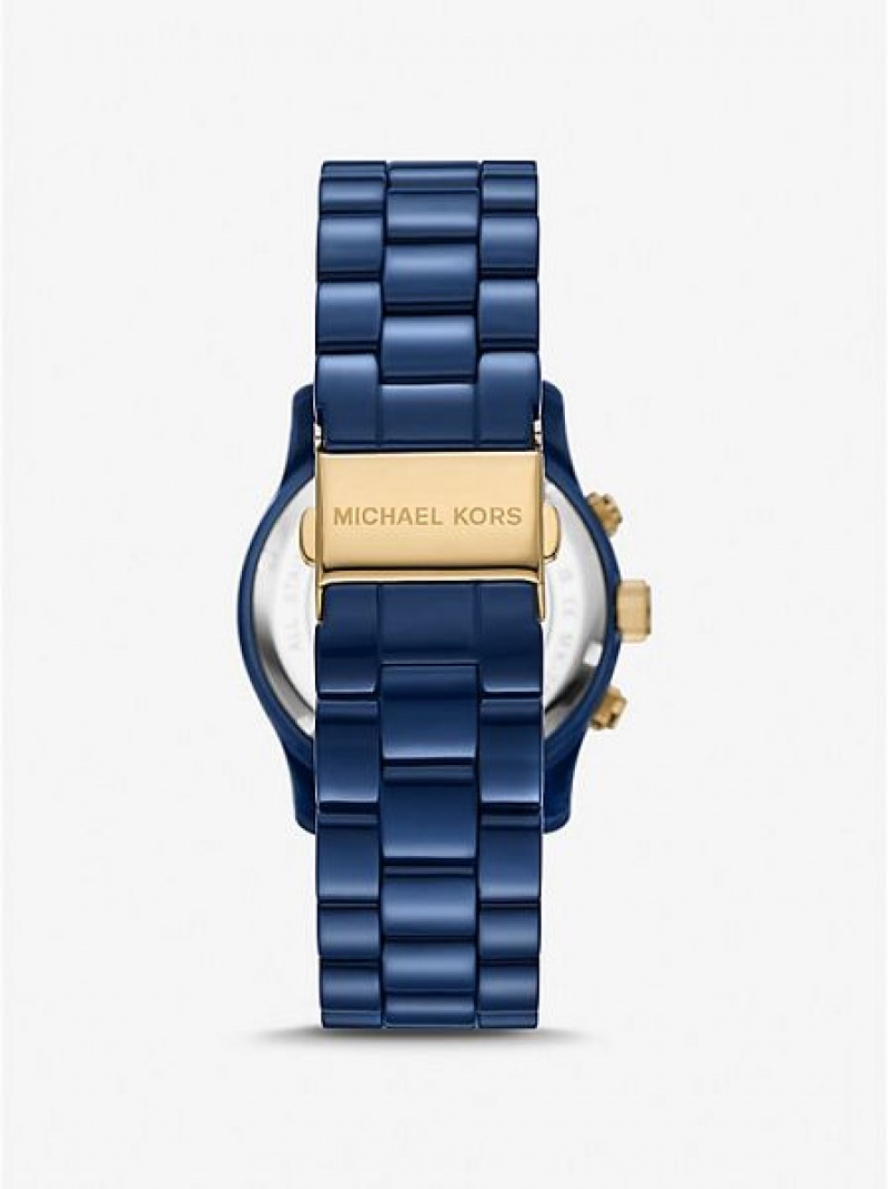 Relojes Michael Kors Runway Mujer Azules | 96074UQRP