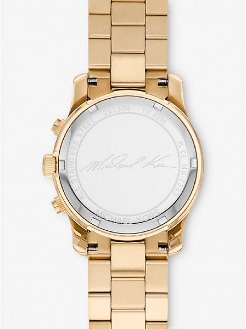 Relojes Michael Kors Runway Mujer Doradas | 92075RSAO