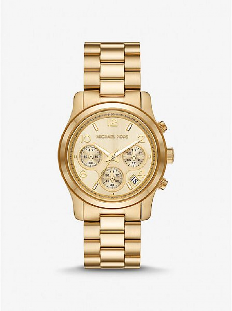 Relojes Michael Kors Runway Mujer Doradas | 65879ERFV