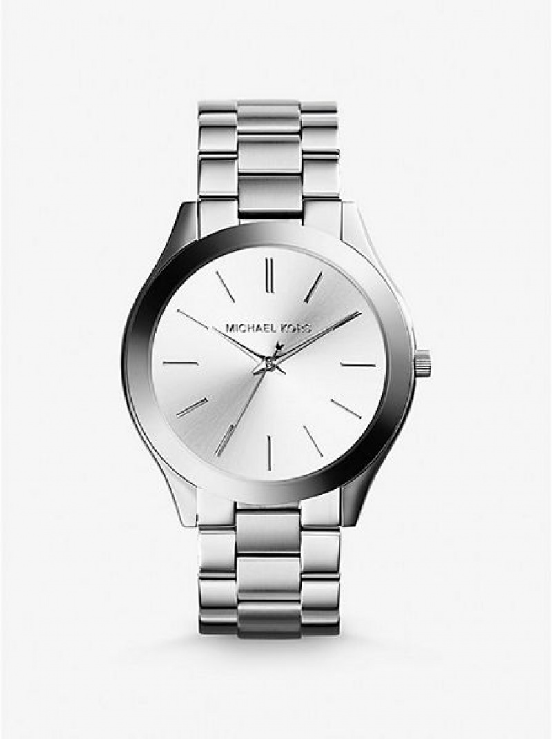 Relojes Michael Kors Slim Runway Mujer Plateadas | 89710GMKL