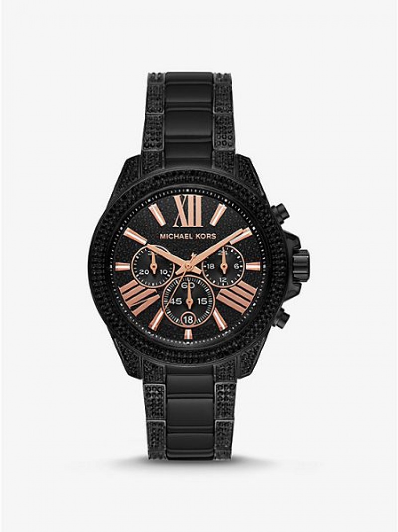 Relojes Michael Kors Wren Pave Mujer Negras | 48603WJPB