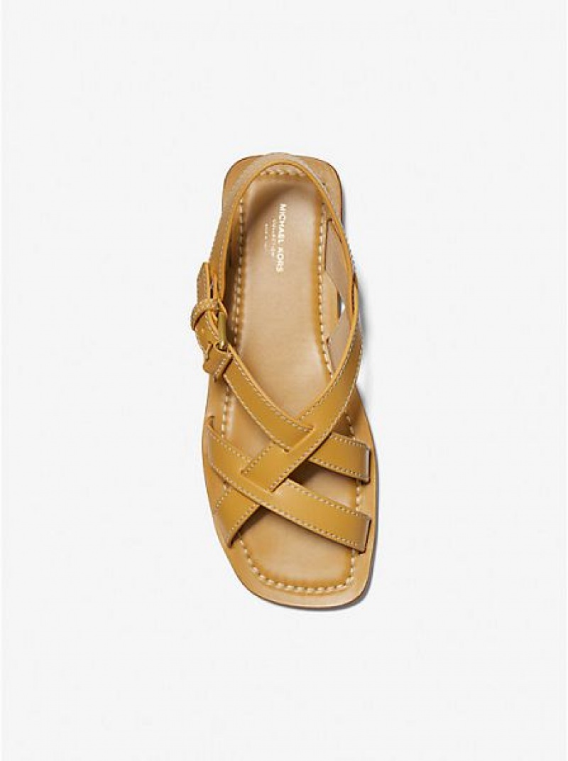 Sandalias Michael Kors Perrine Cuero Mujer Marrones | 97364JECY