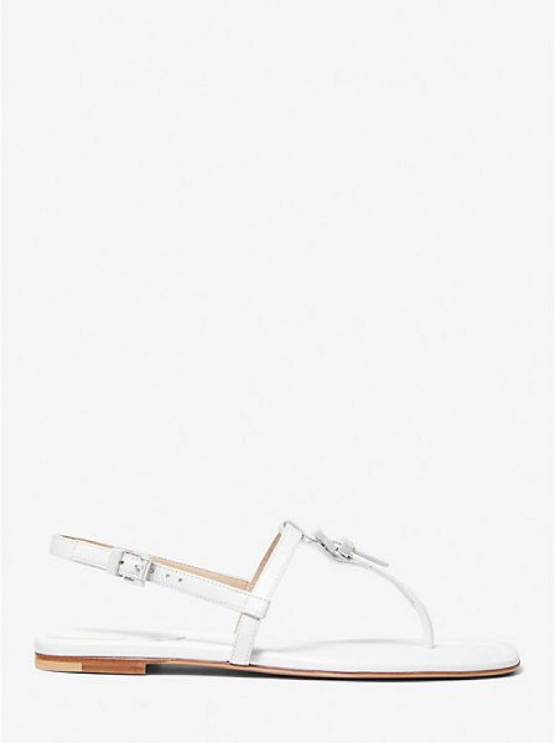 Sandalias Michael Kors Sofia Cuero Mujer Blancas | 20783BGHC