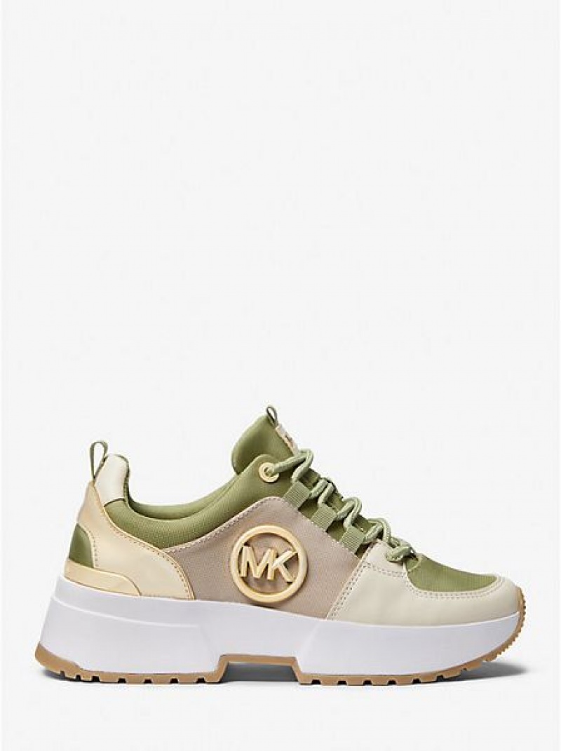 Tenis Michael Kors Cosmo Lona Mujer Verde Oliva | 28031LSDK