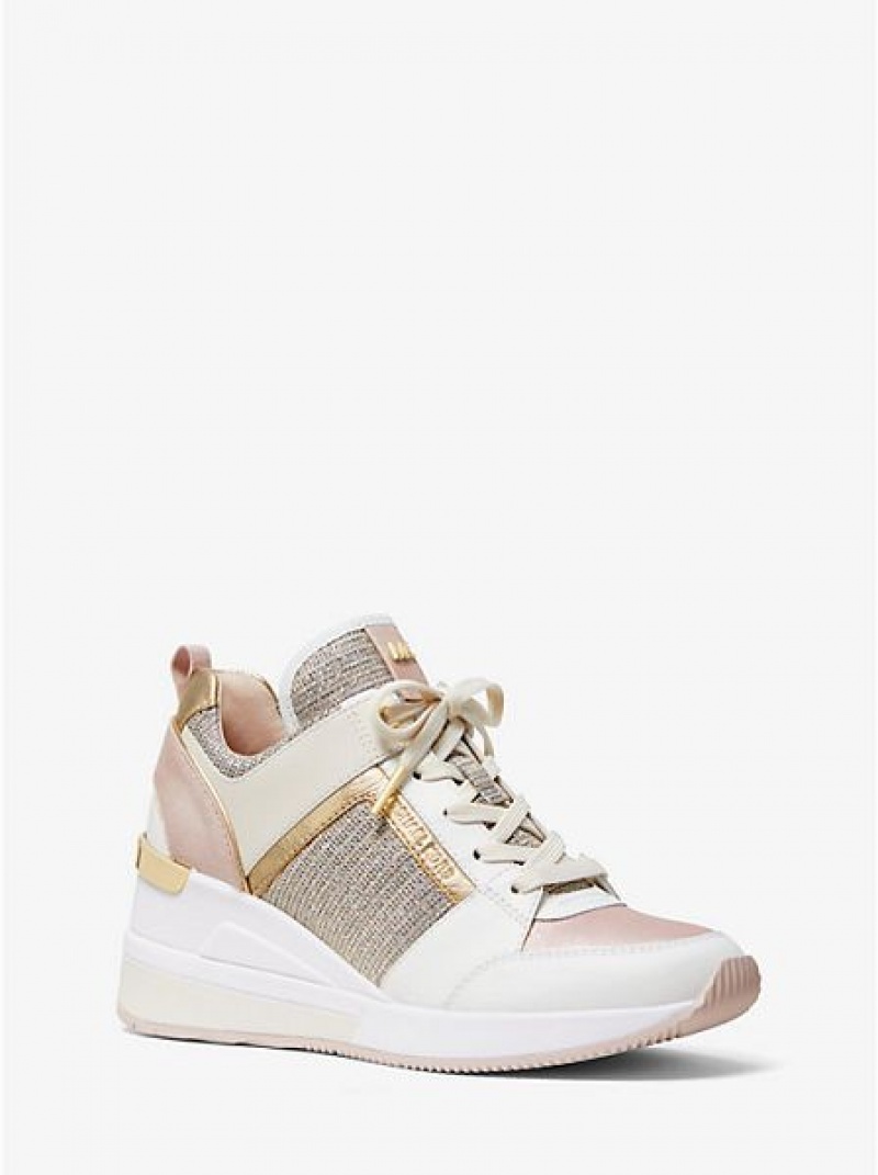 Tenis Michael Kors Georgie Cuero And Chain-mesh Mujer Multicolor | 61950MTDL