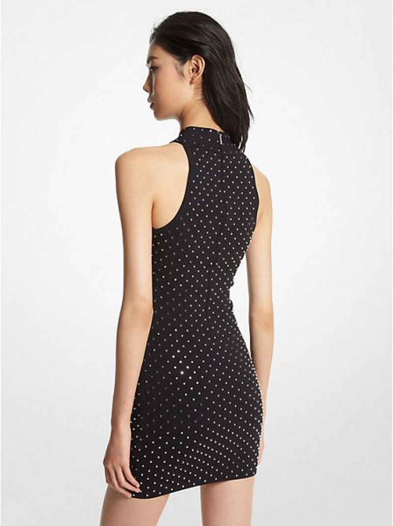 Vestido Michael Kors Studded Stretch Knit Halter Mujer Negras Plateadas | 25307DOBW